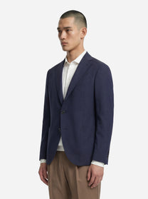 Blazer monopetto in lana e seta