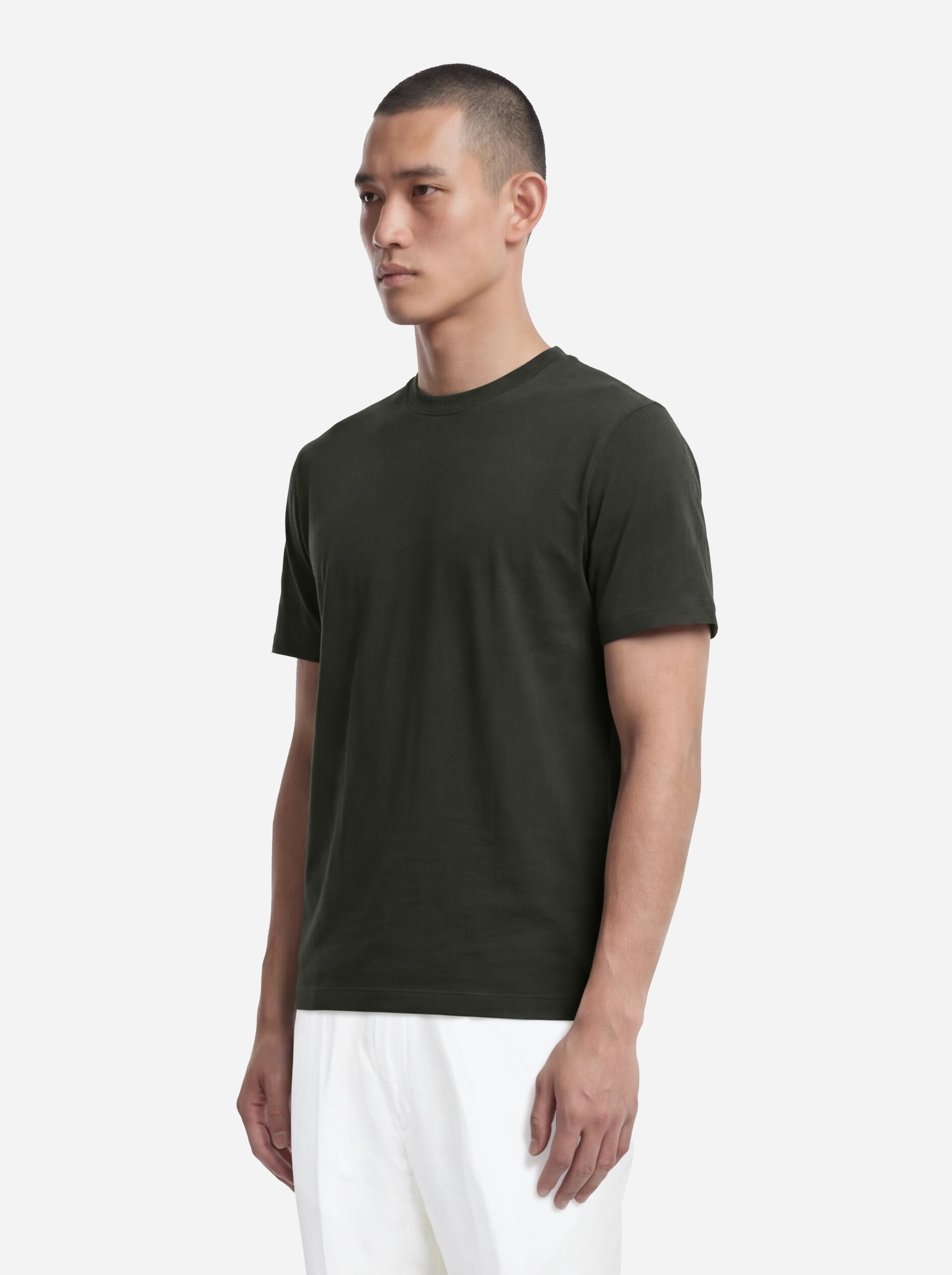 T-shirt manica corta verde in cotone ossigeno