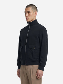 Bomber in nylon blu con zip