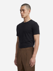 T-shirt manica corta nera in cotone ossigeno