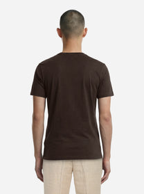 T-shirt manica corta marrone in cotone ossigeno