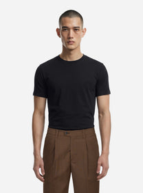 T-shirt manica corta nera in cotone ossigeno