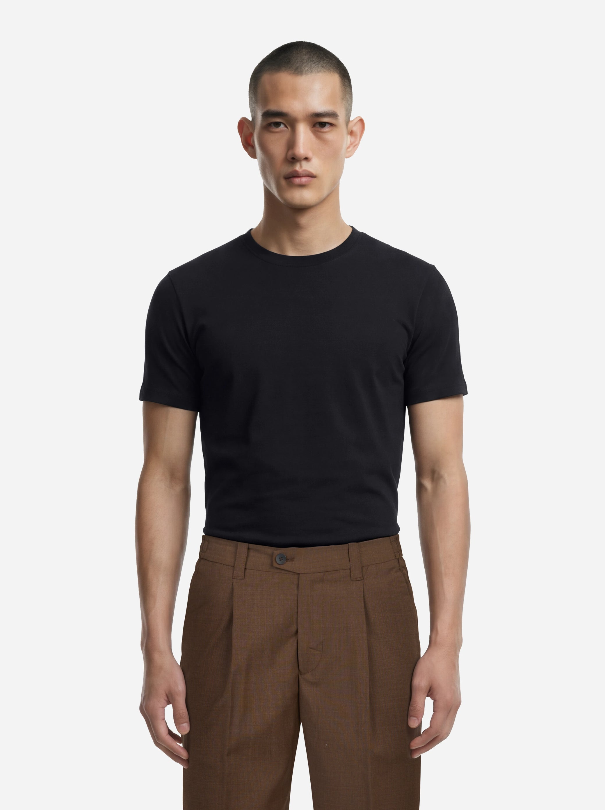 T-shirt manica corta nera in cotone ossigeno