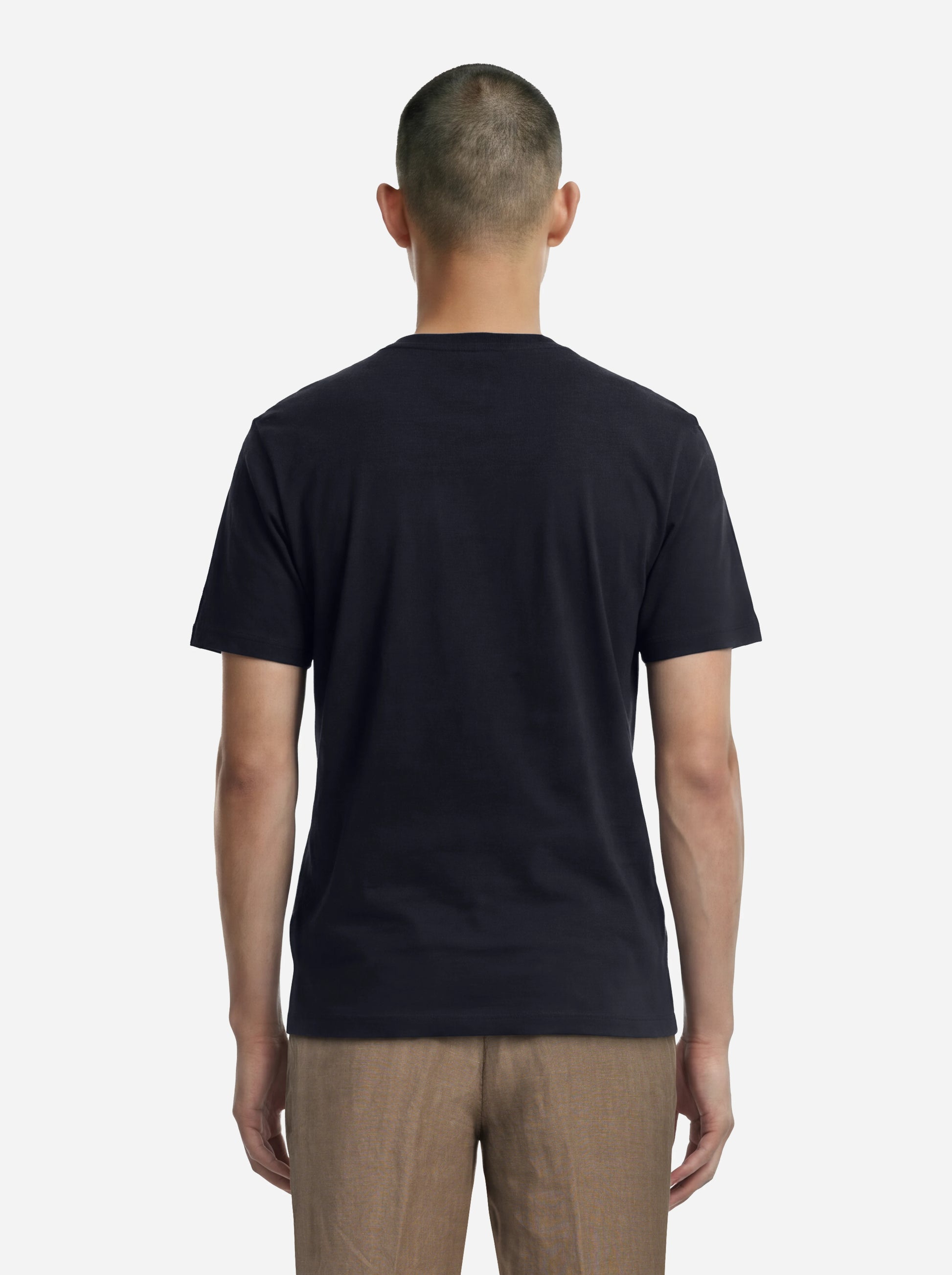 T-shirt manica corta blu in cotone ossigeno