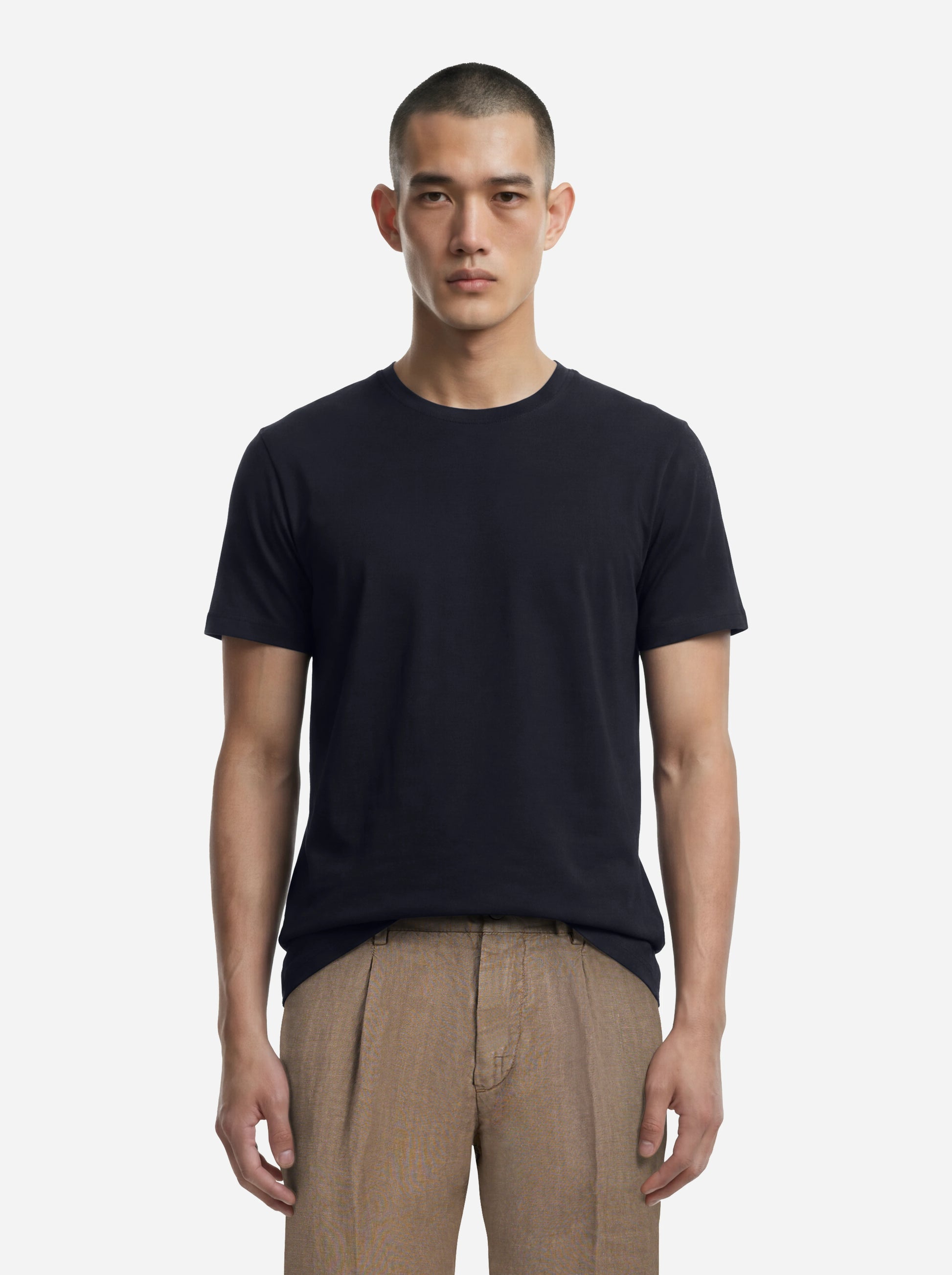 T-shirt manica corta blu in cotone ossigeno