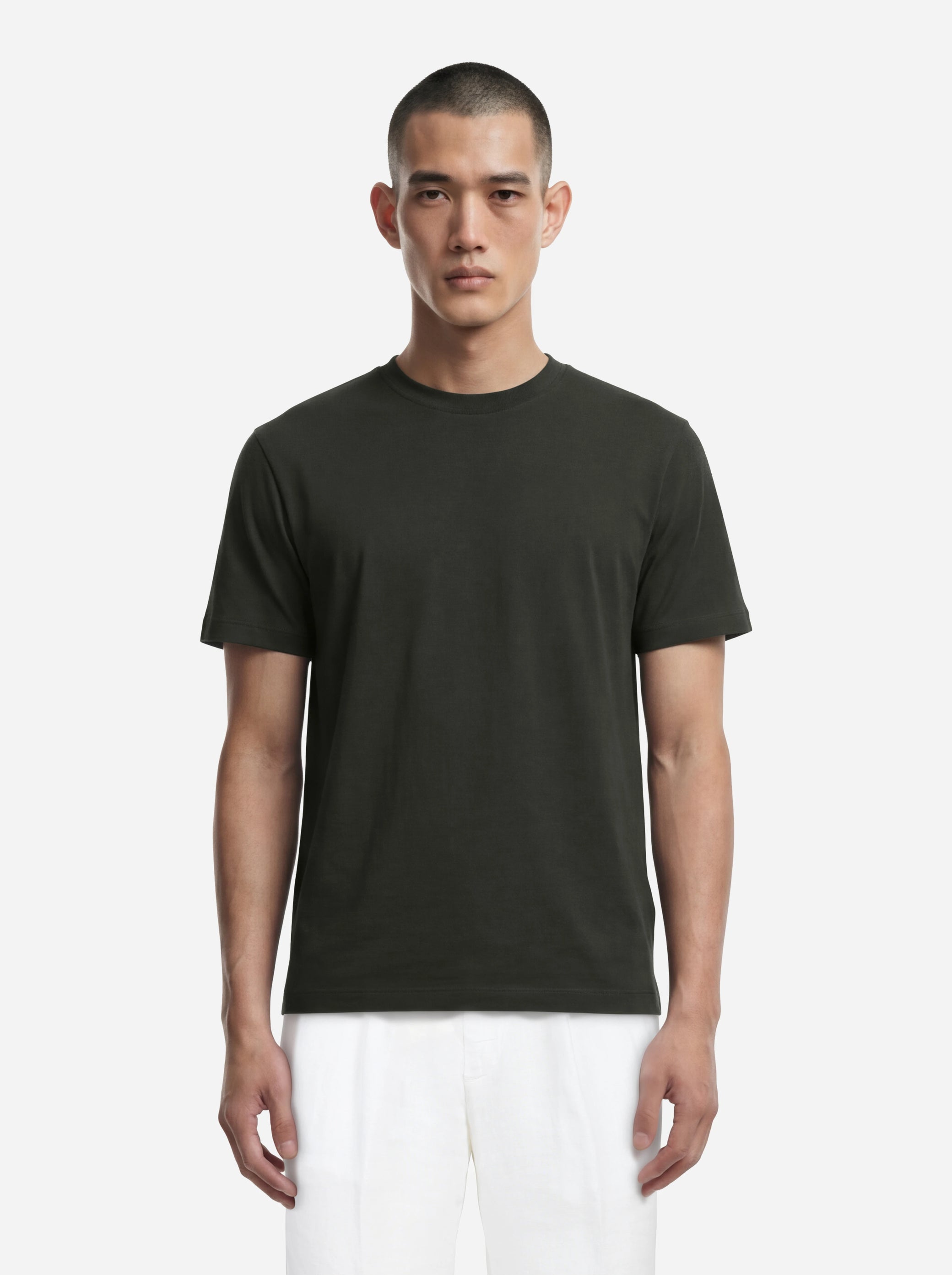 T-shirt manica corta verde in cotone ossigeno