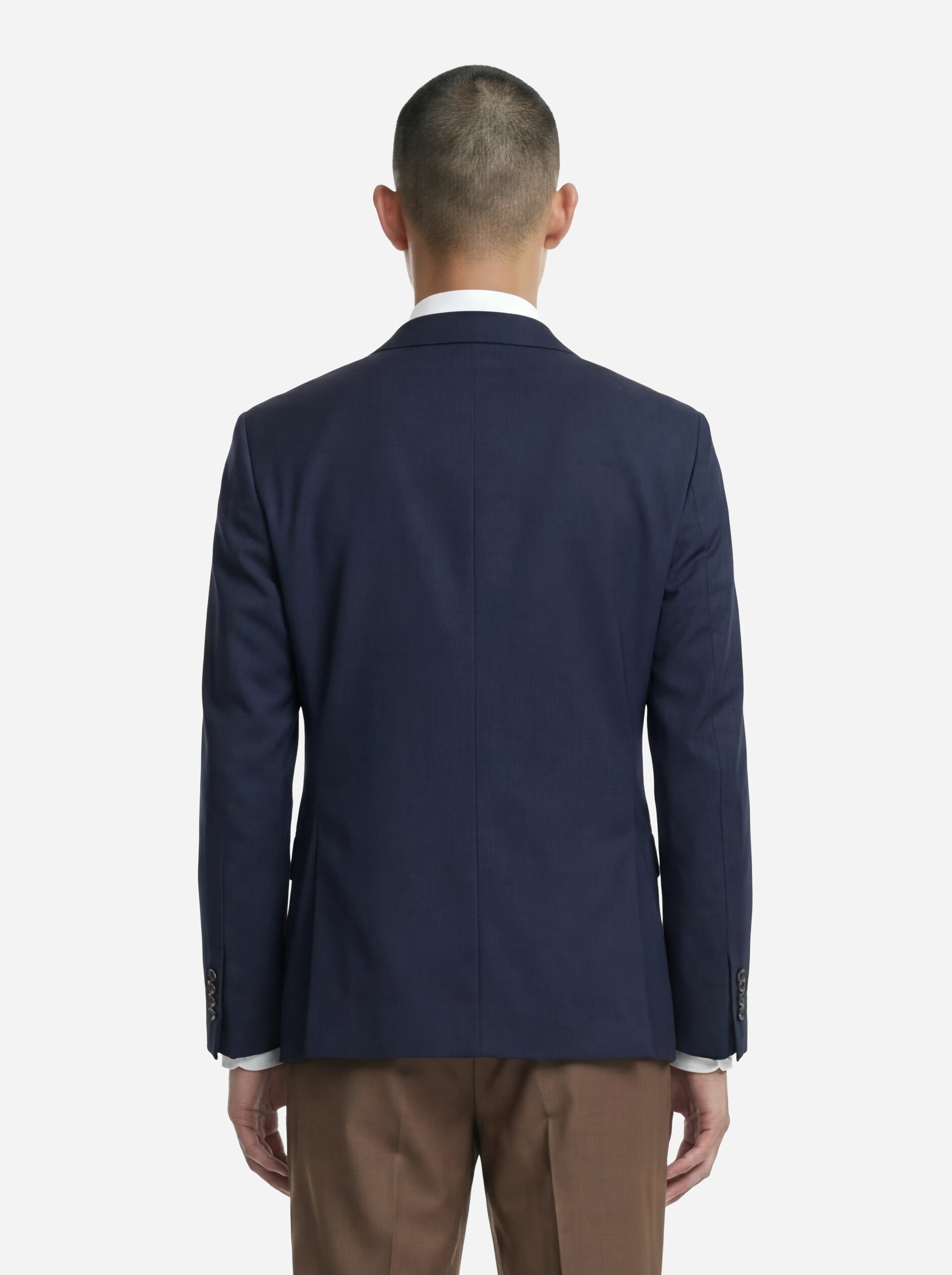 Blazer monopetto in lana e seta