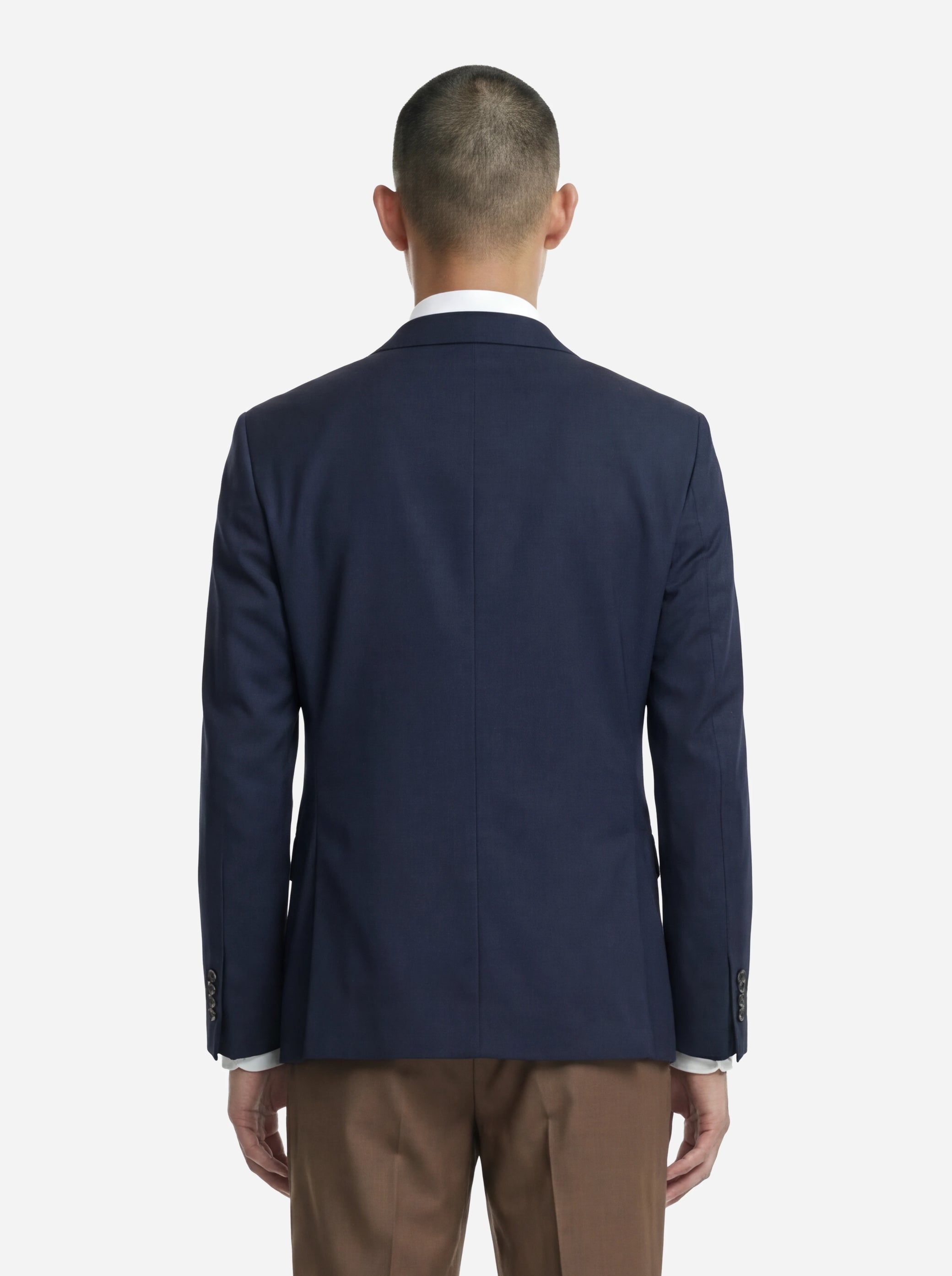 Blazer monopetto in lana e seta