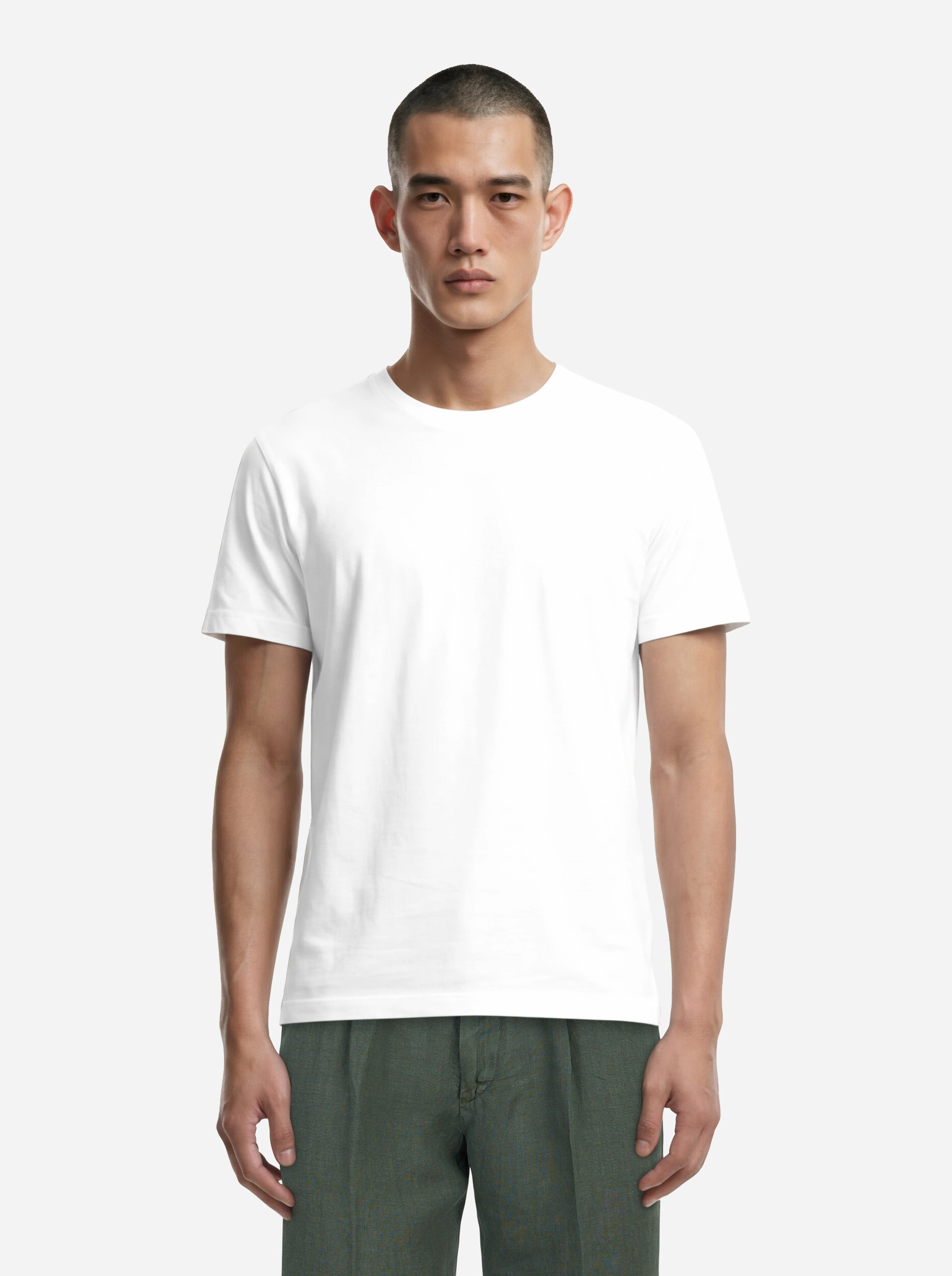 T-shirt manica corta bianca in cotone ossigeno