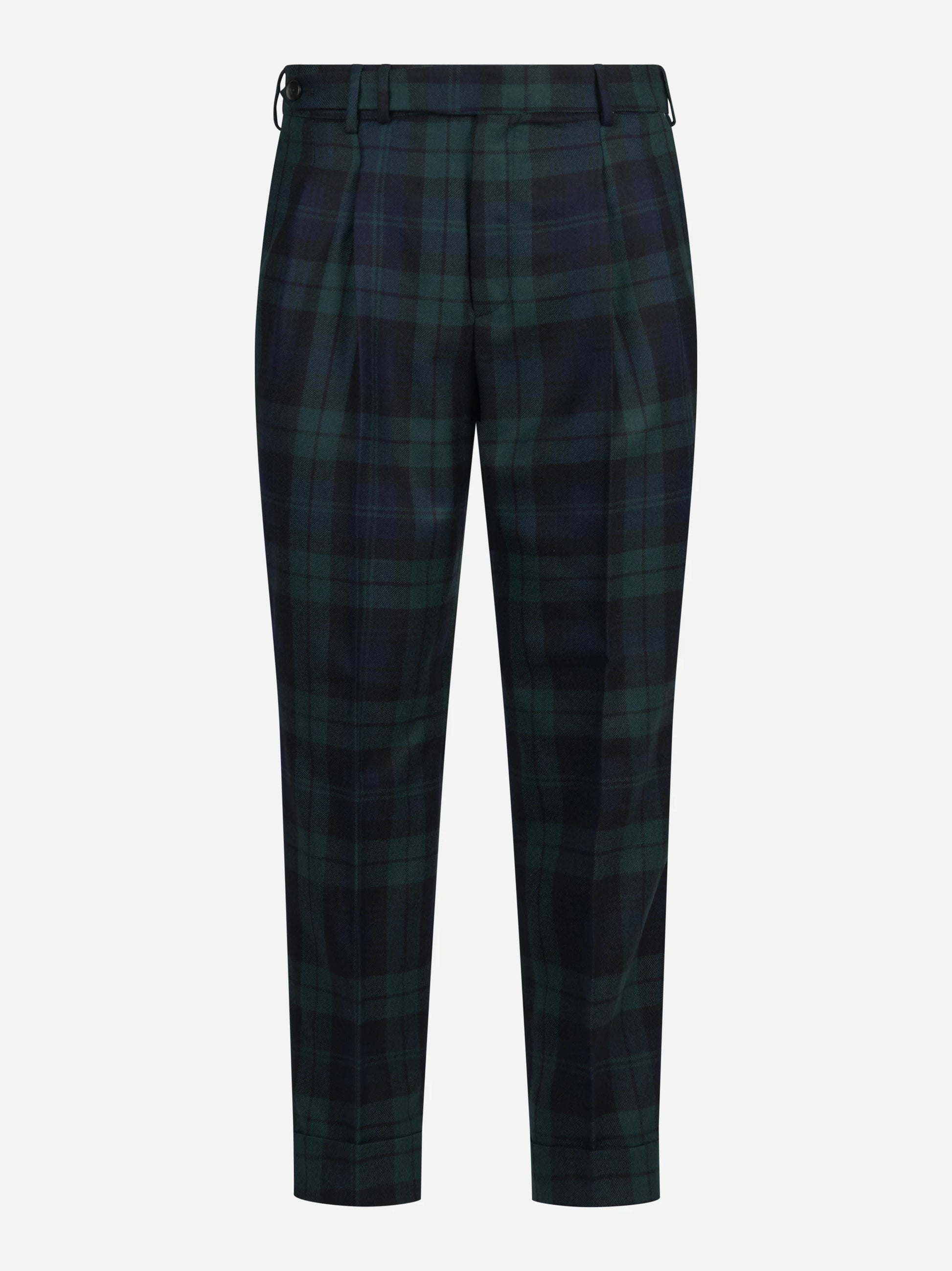 Pantalone motivo tartan Carrot verde PT TORINO – immagine 1 di 3
