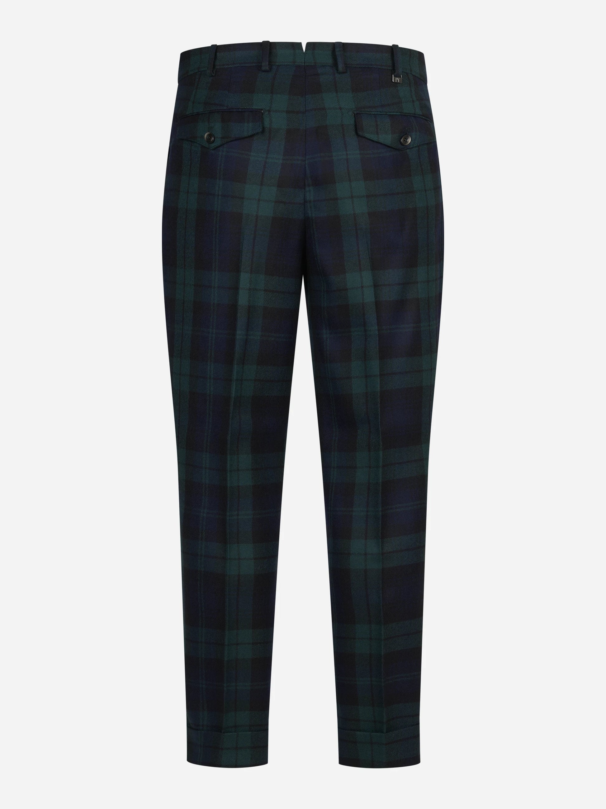 Pantalone motivo tartan Carrot verde PT TORINO – immagine 2 di 3
