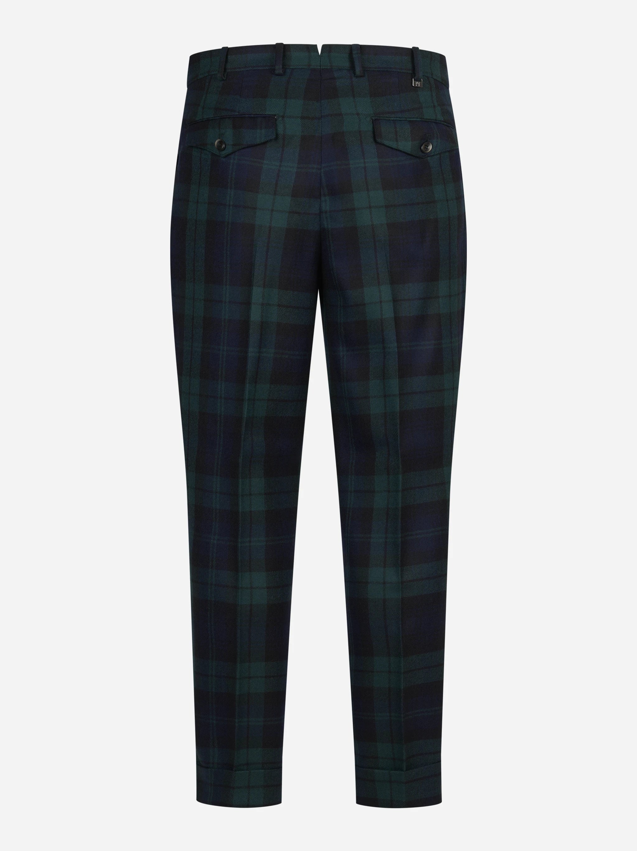Pantalone motivo tartan Carrot verde PT TORINO – immagine 2 di 3