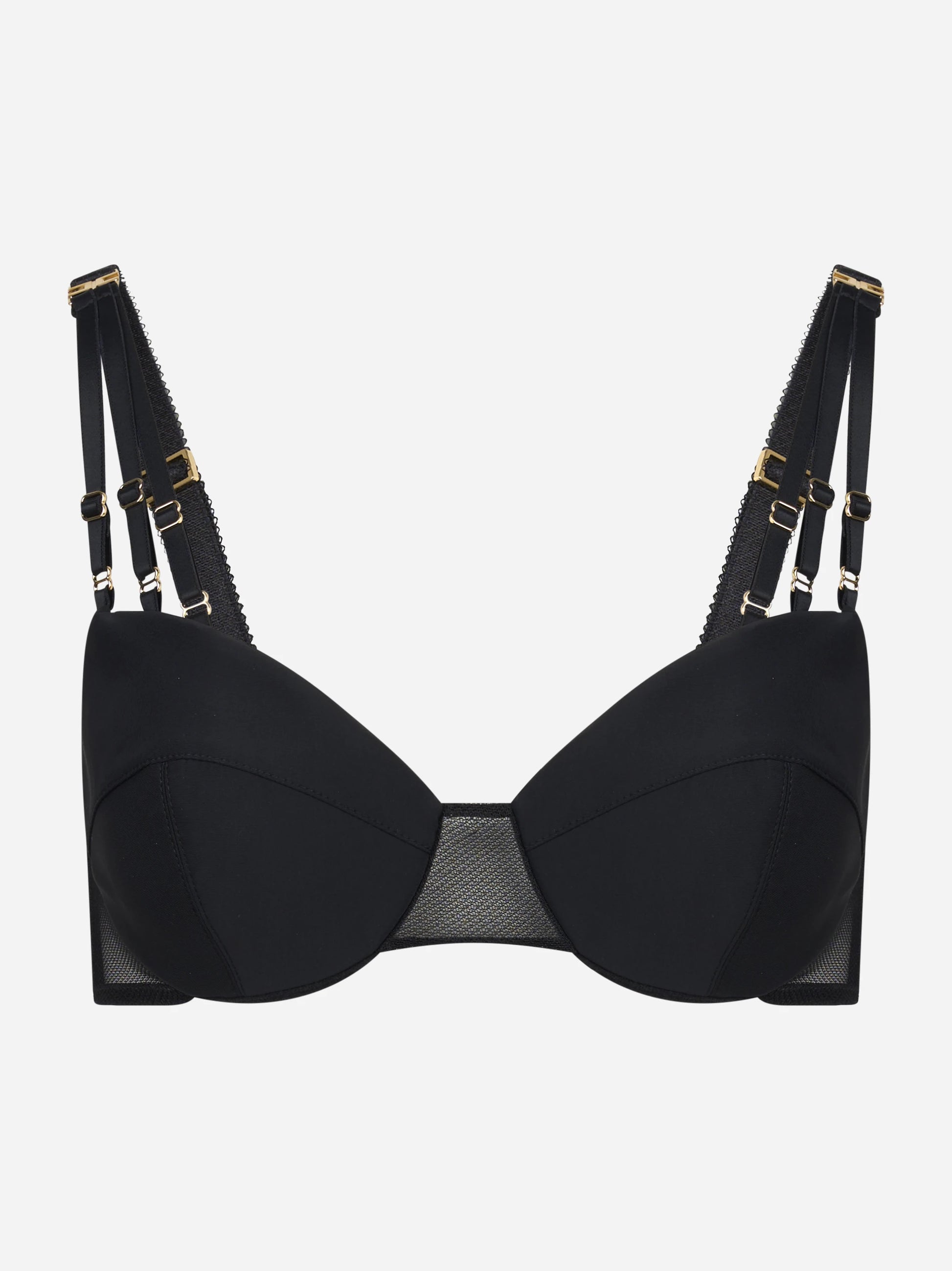 Reggiseno in jersey e tulle con elastici