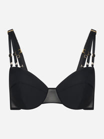 Reggiseno in jersey e tulle con elastici