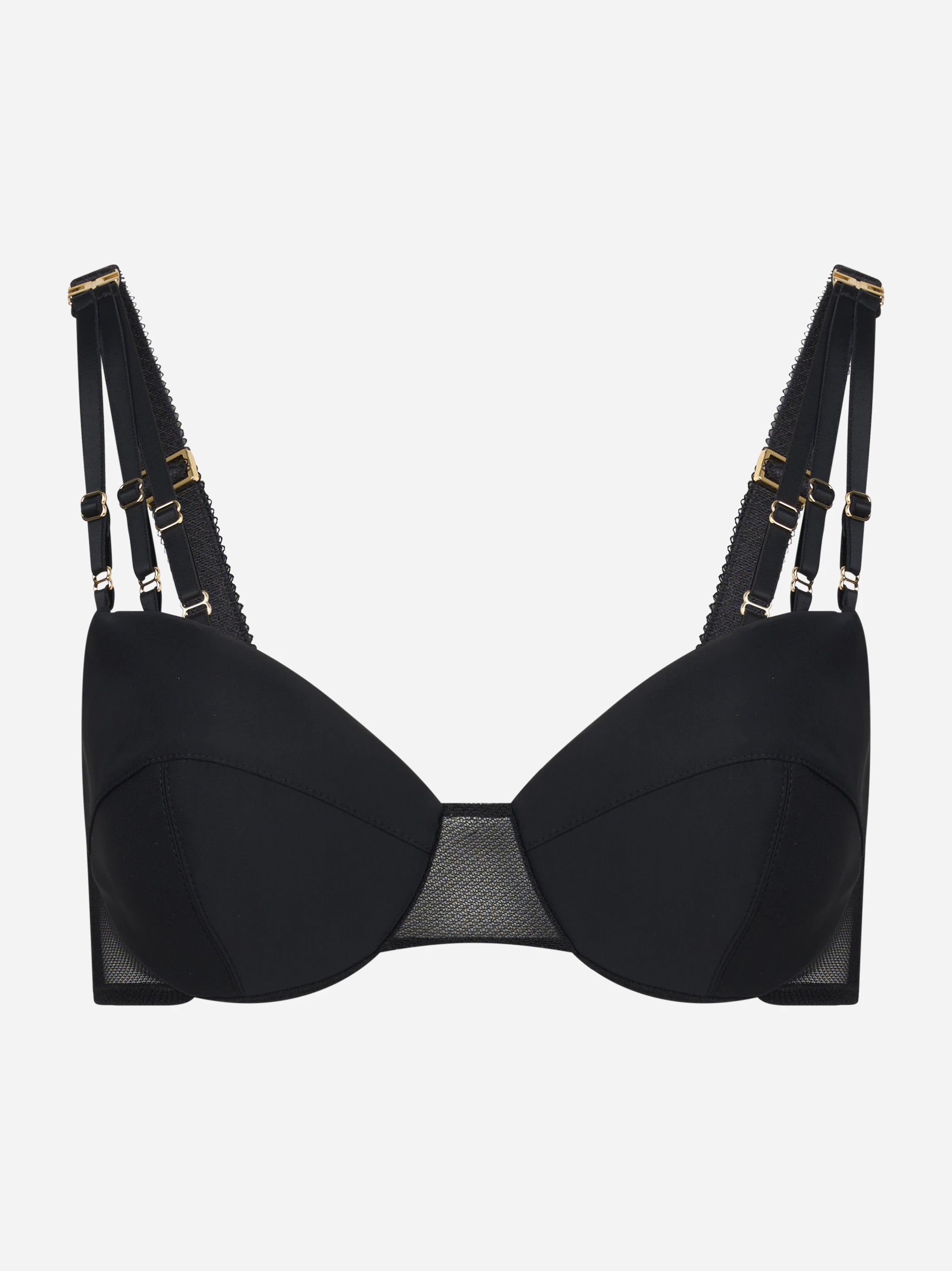Reggiseno in jersey e tulle con elastici