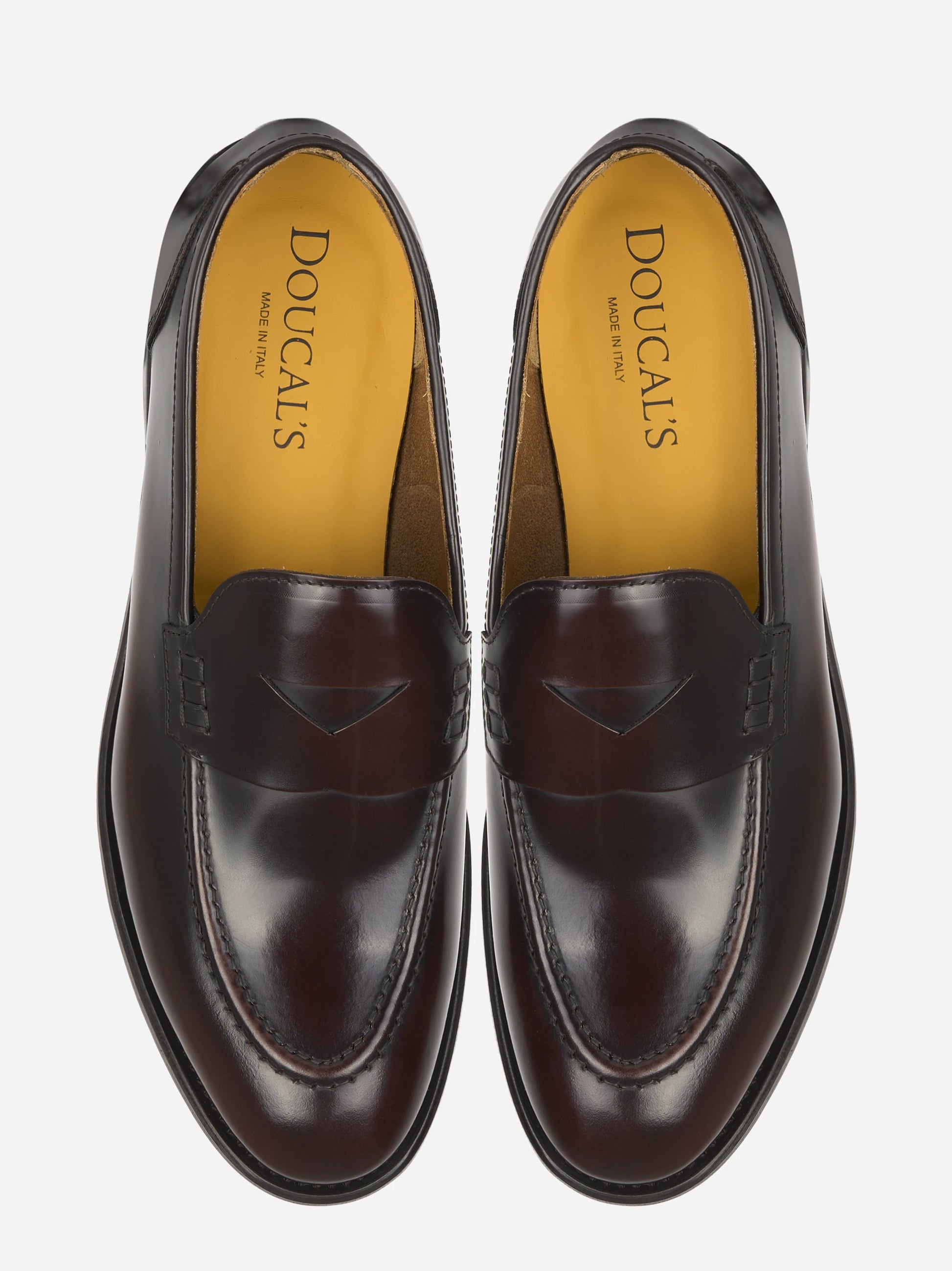 Mocassino in pelle marrone con fondo cuoio