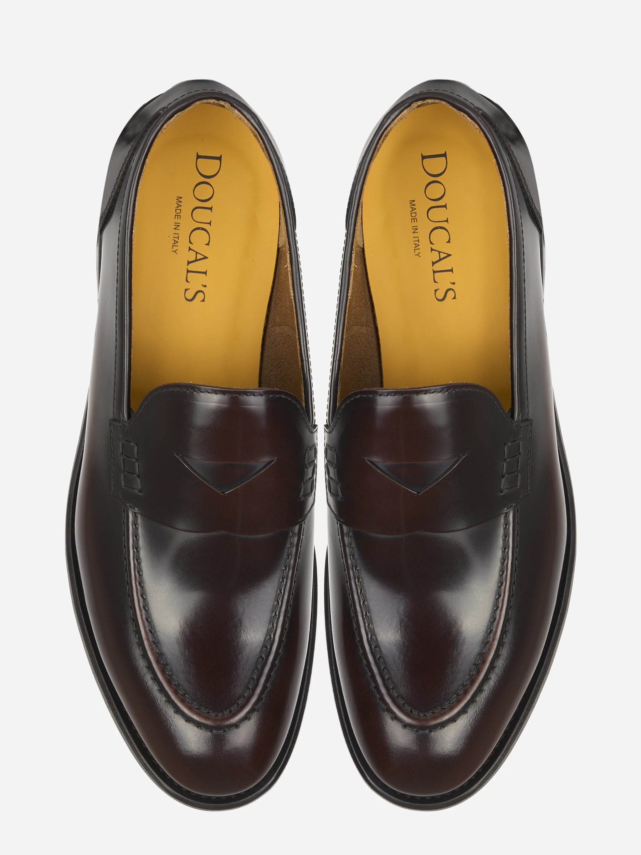 Mocassino in pelle marrone con fondo cuoio