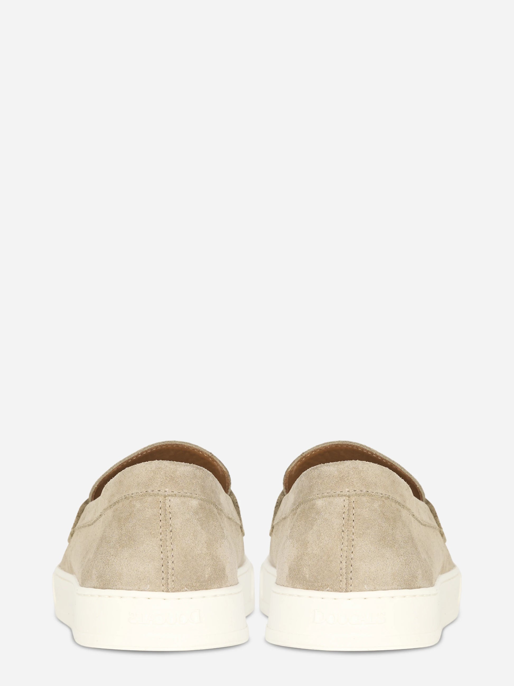 Mocassino in camoscio con fondo gomma beige