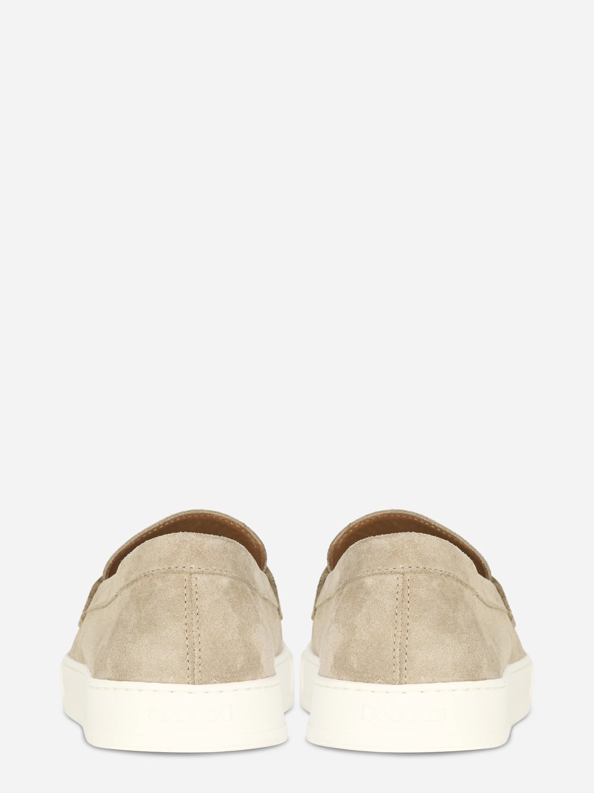 Mocassino in camoscio con fondo gomma beige