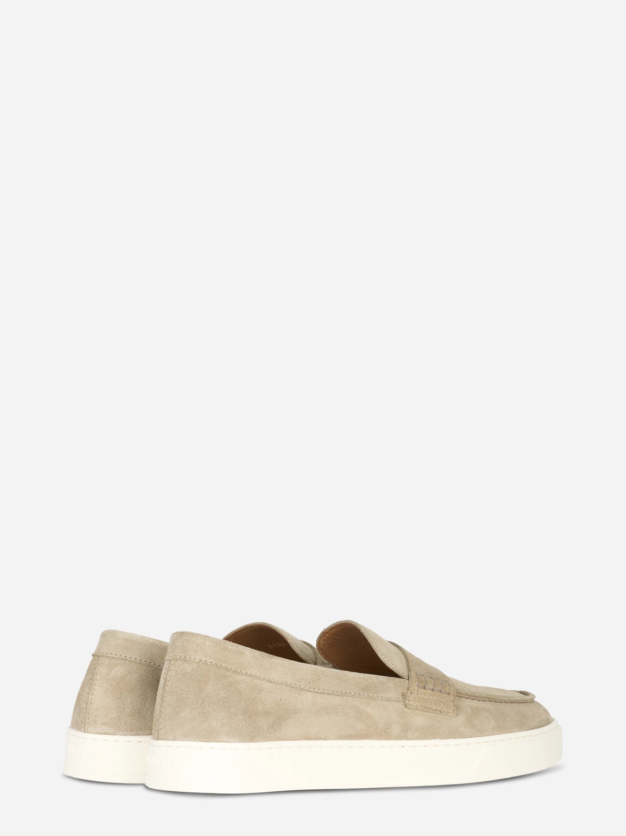 Mocassino in camoscio con fondo gomma beige