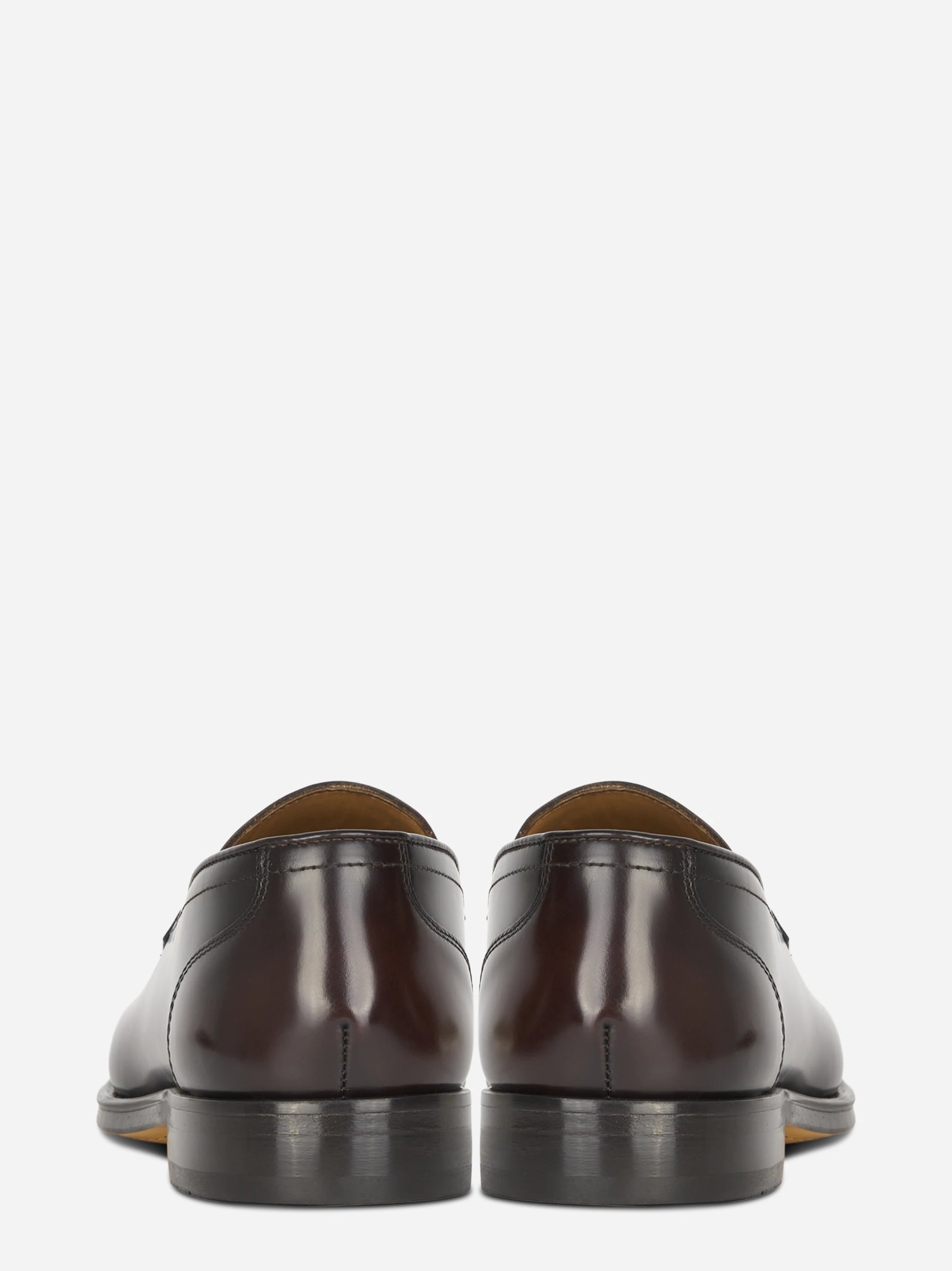 Mocassino in pelle marrone con fondo cuoio