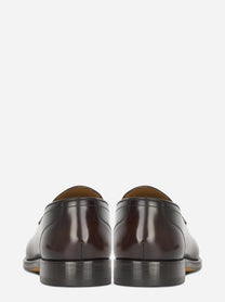 Mocassino in pelle marrone con fondo cuoio