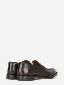 Mocassino in pelle marrone con fondo cuoio
