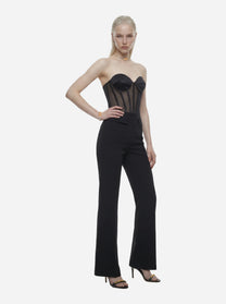 Top bustier in tulle e satin