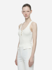 Top in maglia bianco a micro trecce