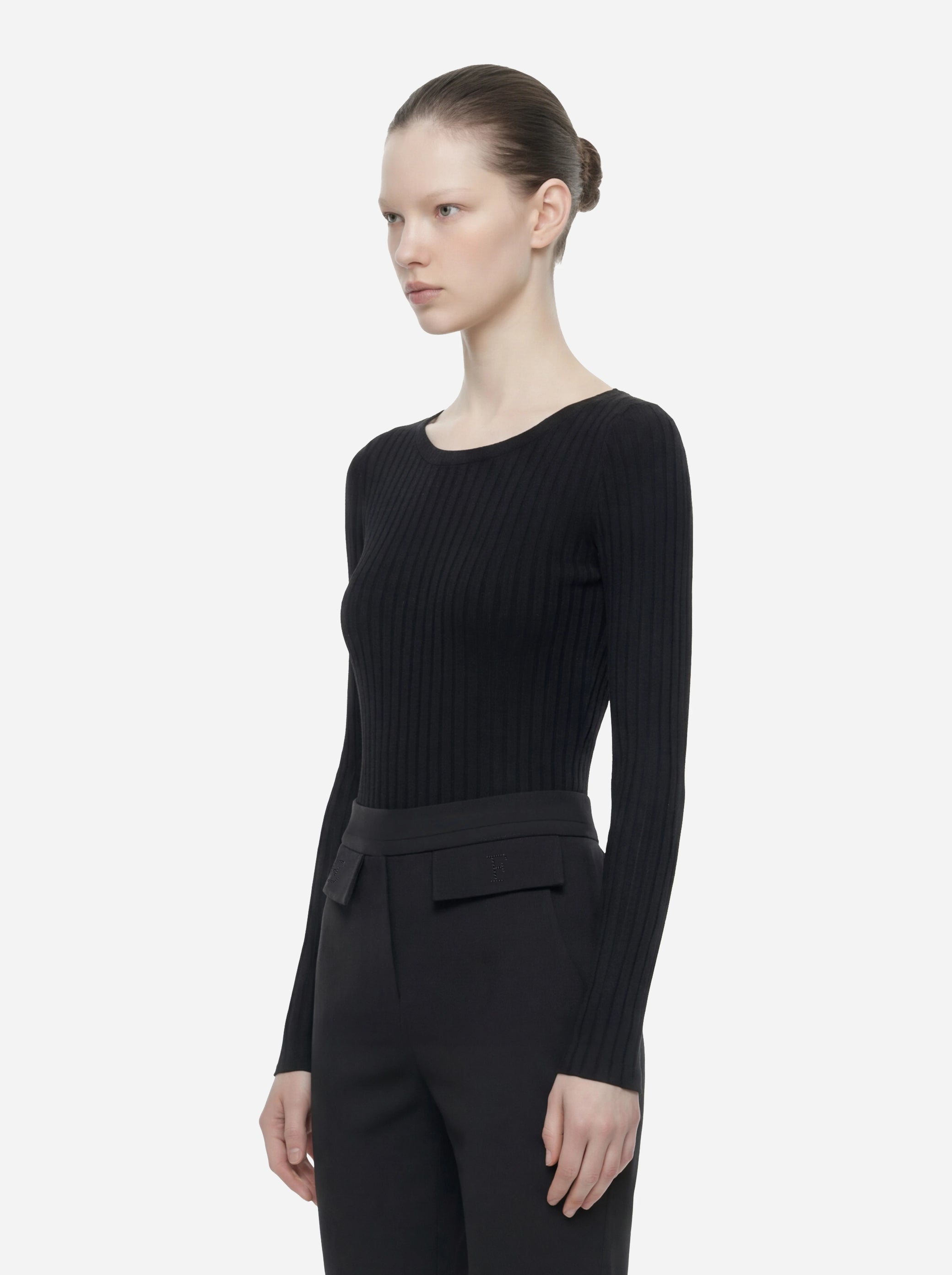 Body in maglia nero con trasparenze
