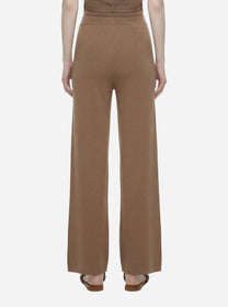 Pantalone in maglia con bande in viscosa lucida