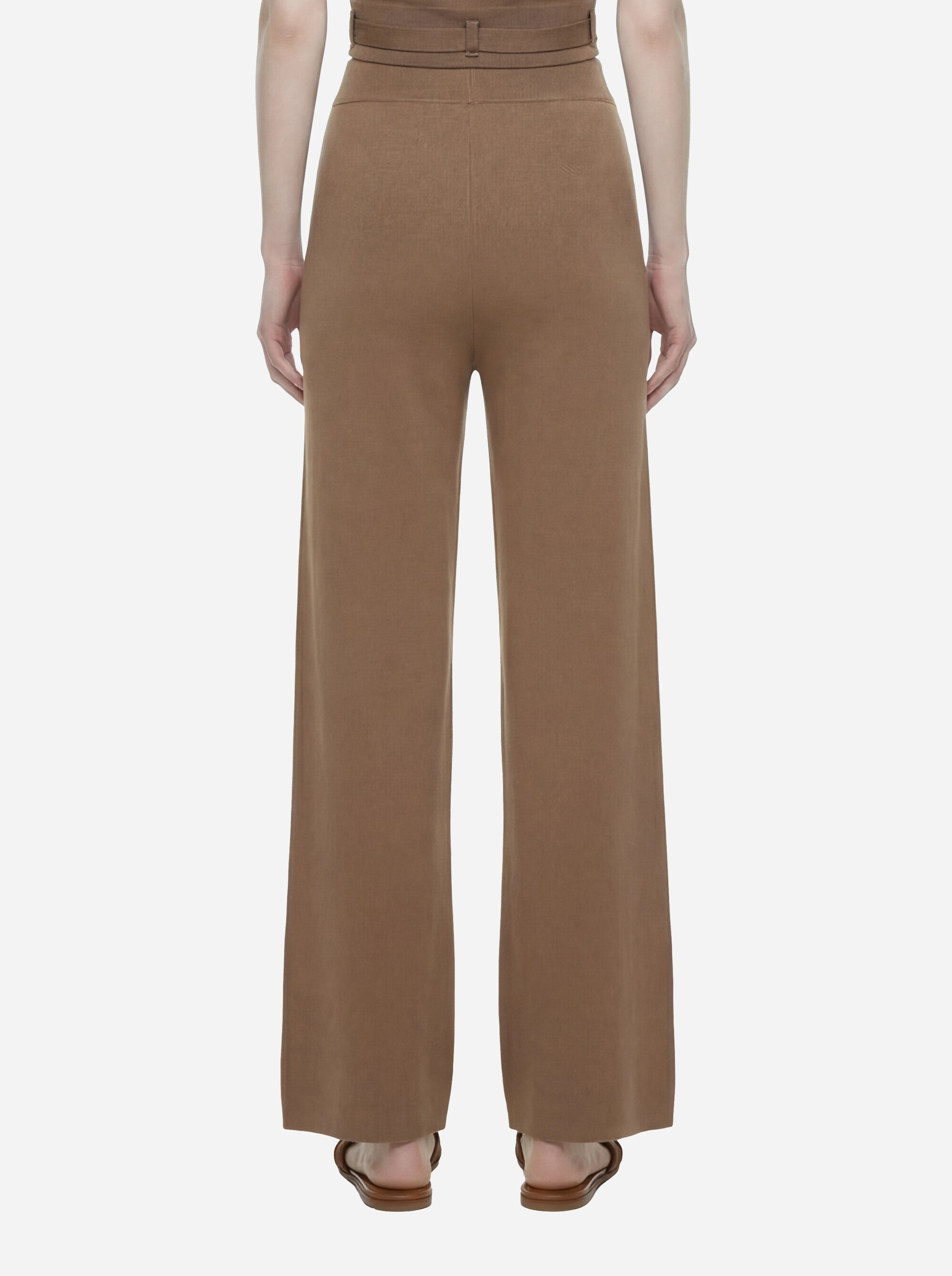 Pantalone in maglia con bande in viscosa lucida