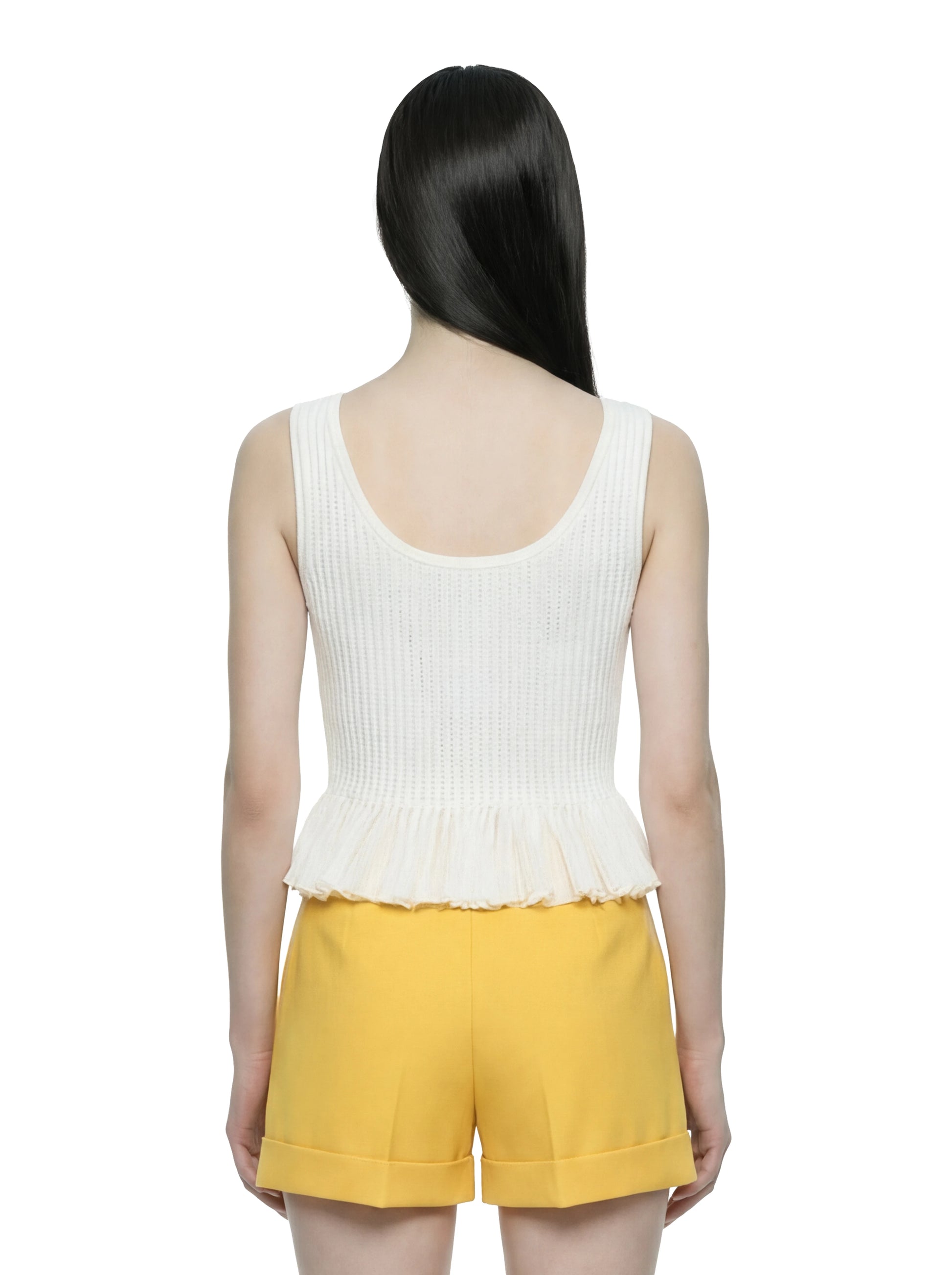 Top in maglia bianco a jour