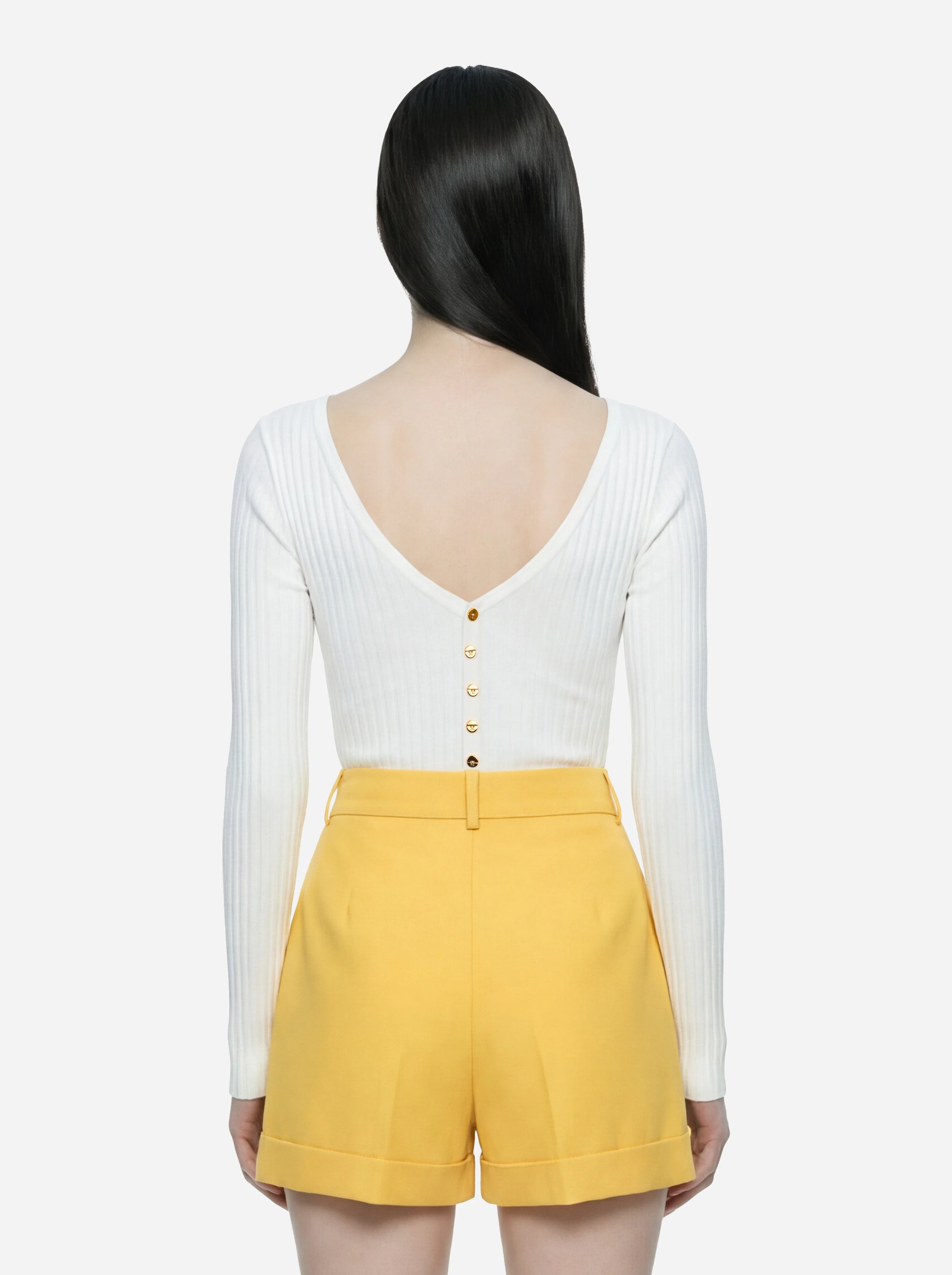 Body in maglia bianco con trasparenze