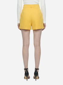 Shorts in crepe leggero giallo