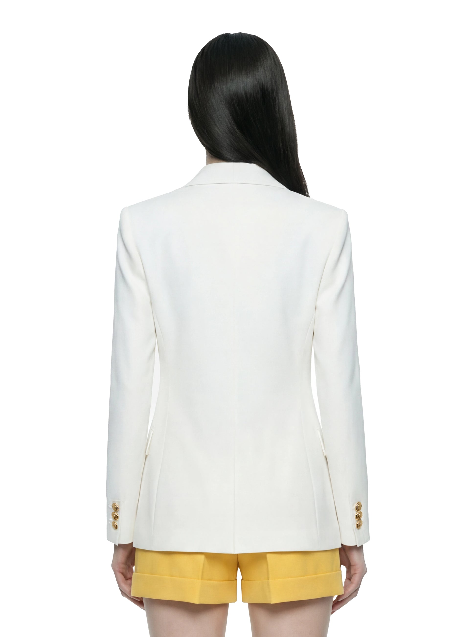 Blazer bianco doppiopetto in gabardina