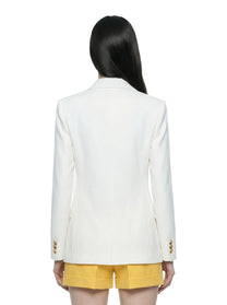 Blazer bianco doppiopetto in gabardina
