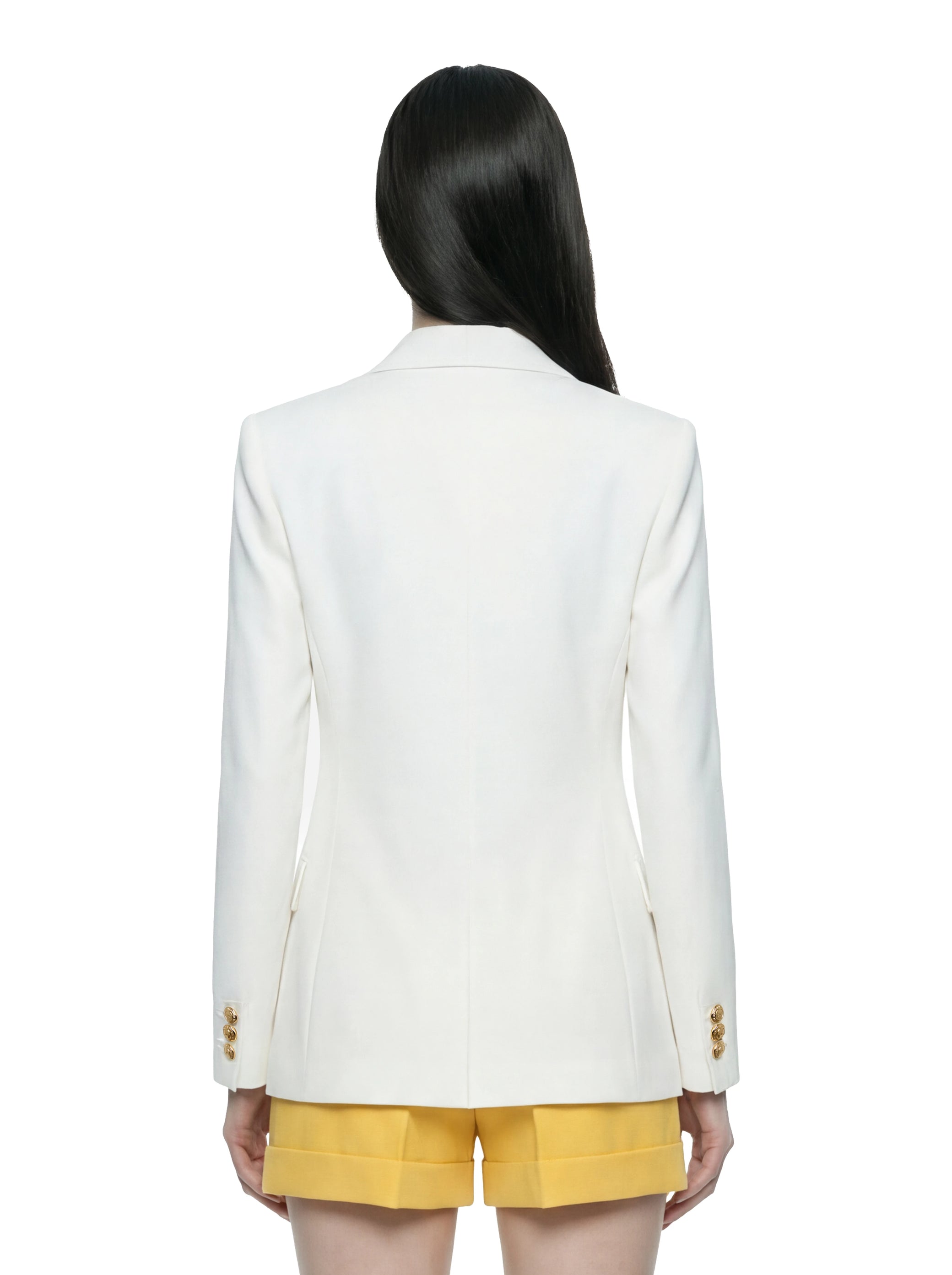 Blazer bianco doppiopetto in gabardina