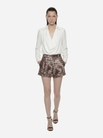 Body in georgette di viscosa bianco