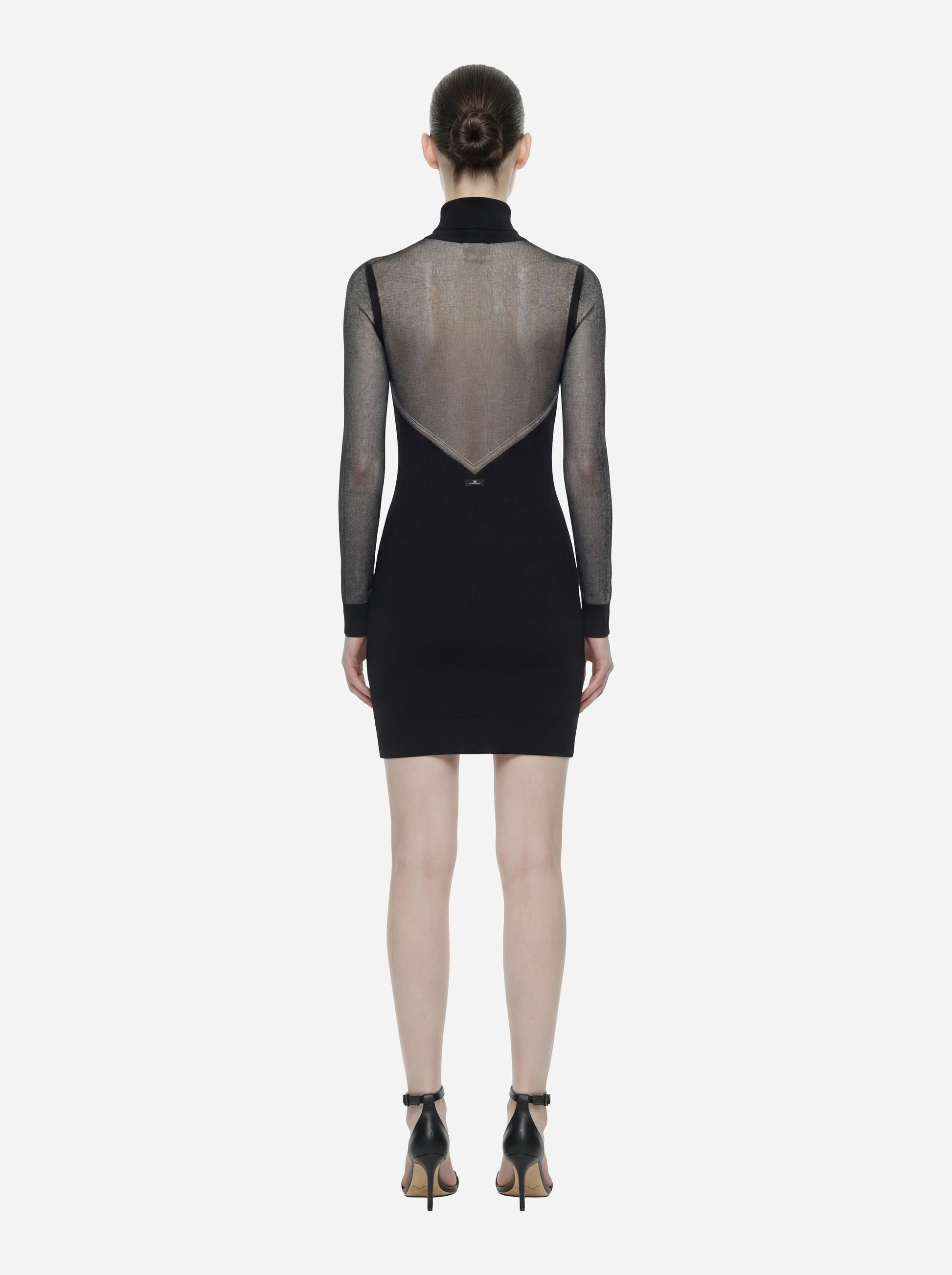 Mini abito in maglia con trasparenze