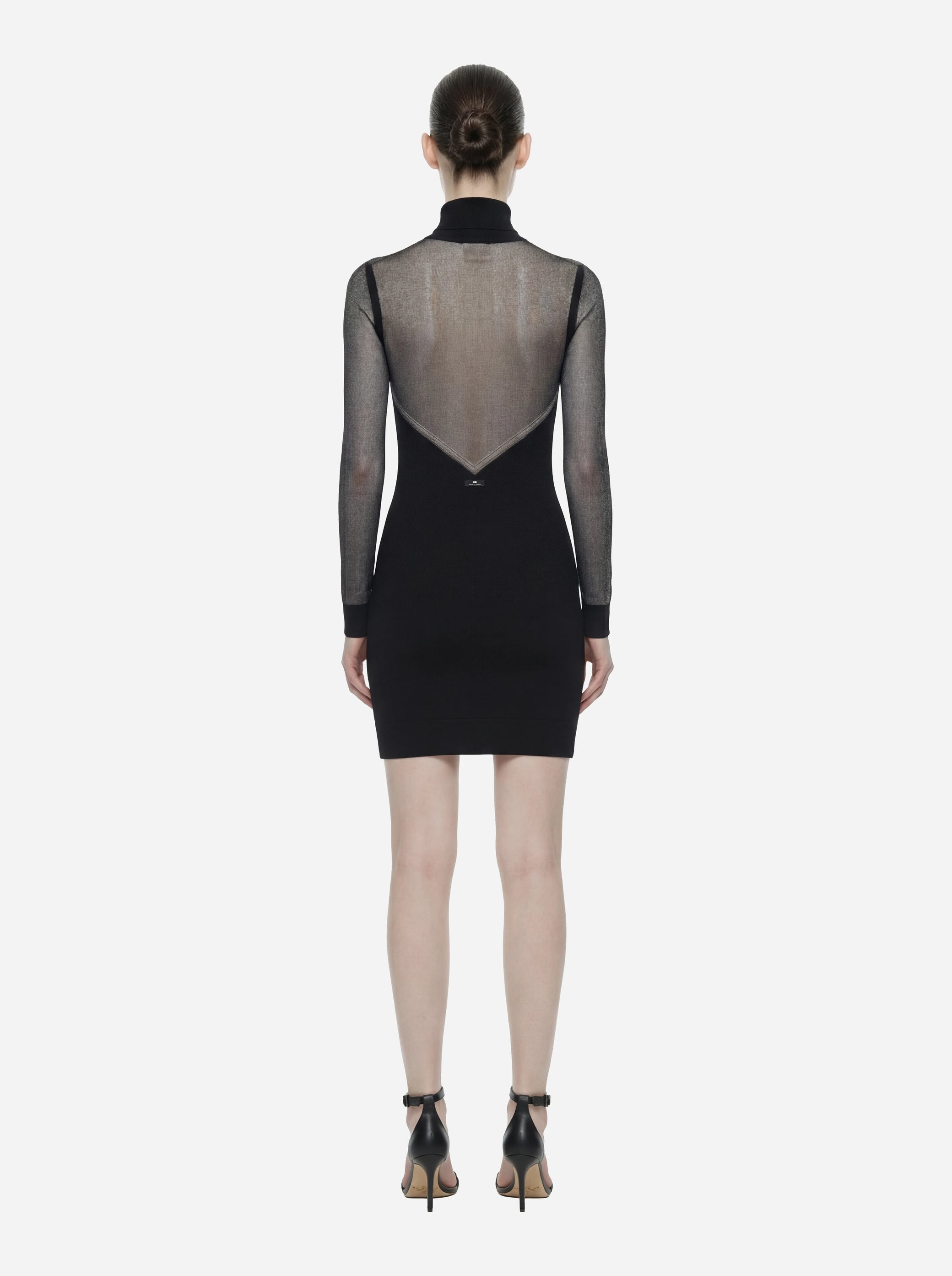 Mini abito in maglia con trasparenze