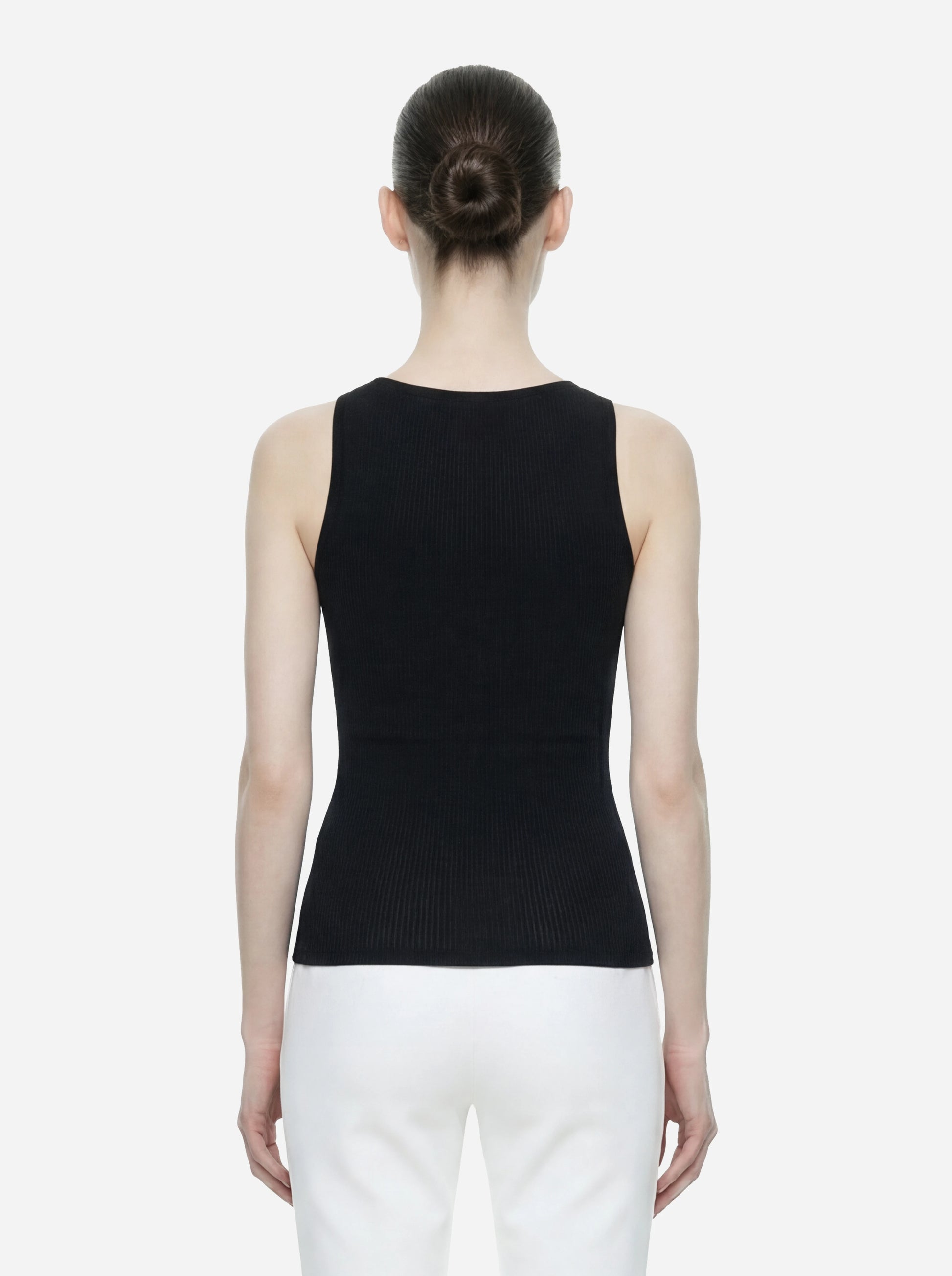 Top in maglia nero con logo