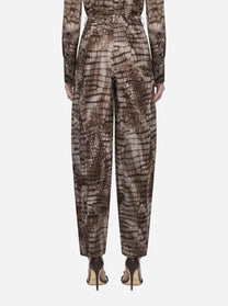Pantaloni in jersey leggero con stampa alligatore