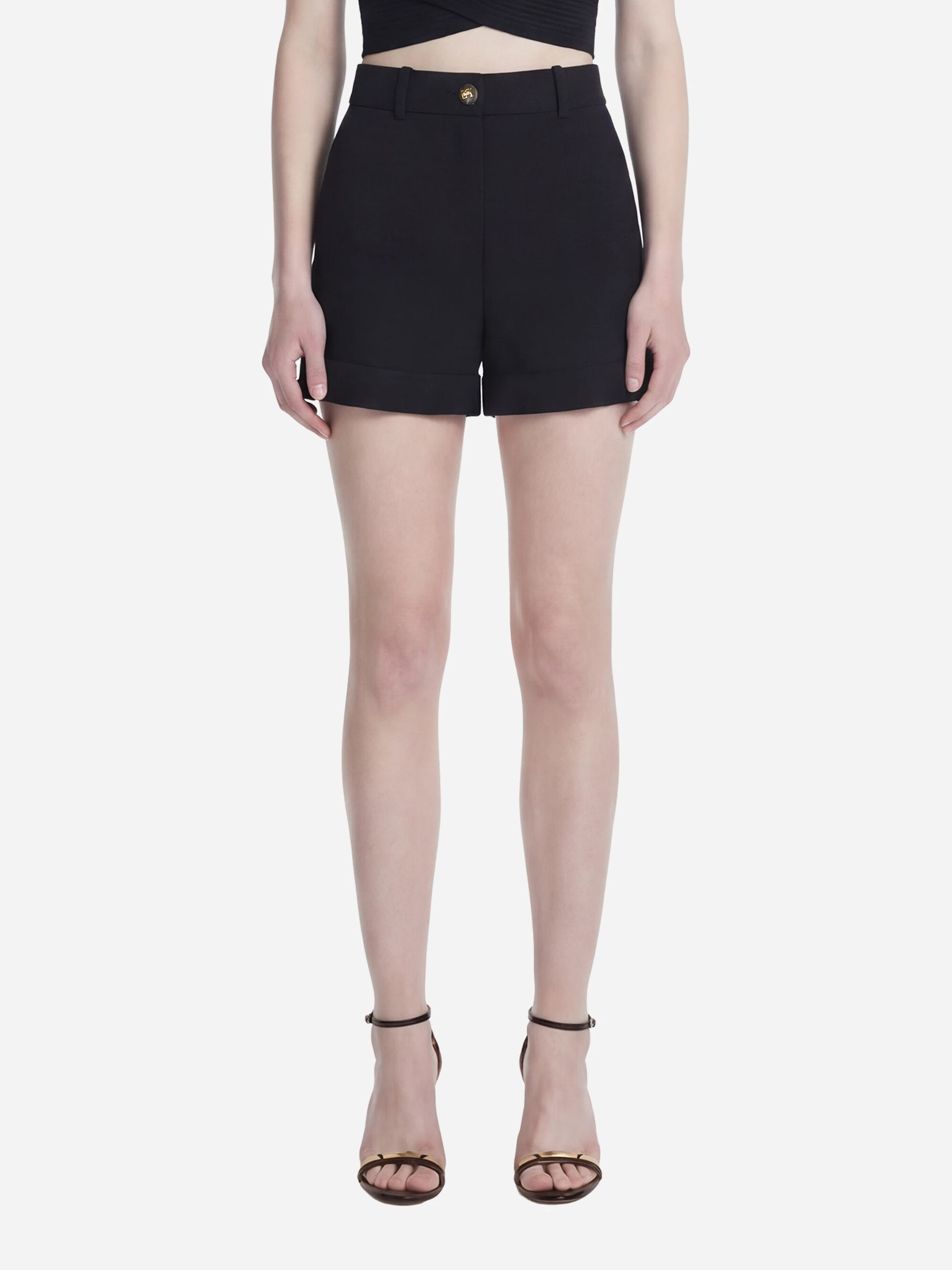 Shorts in crepe leggero nero