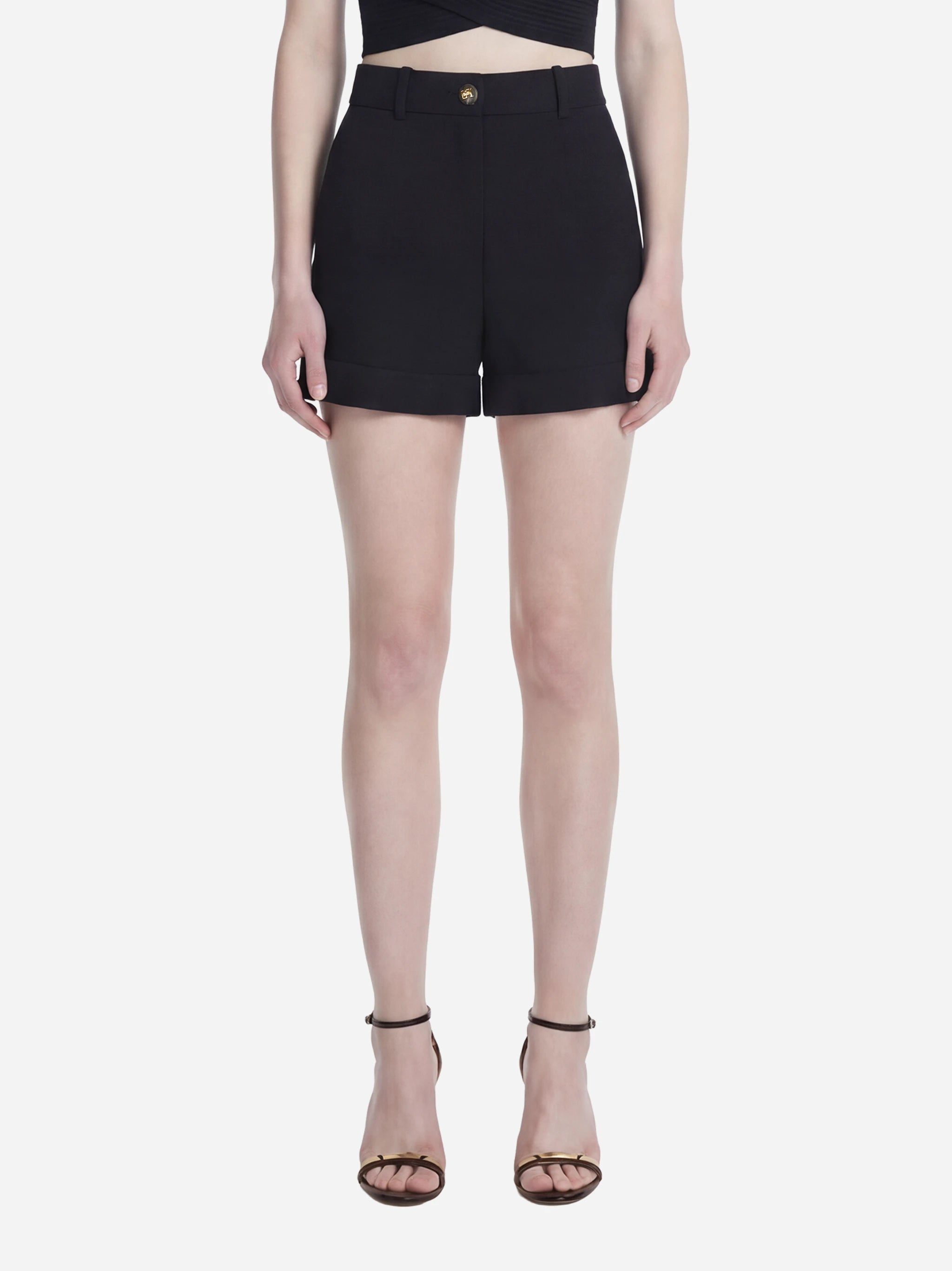 Shorts in crepe leggero nero