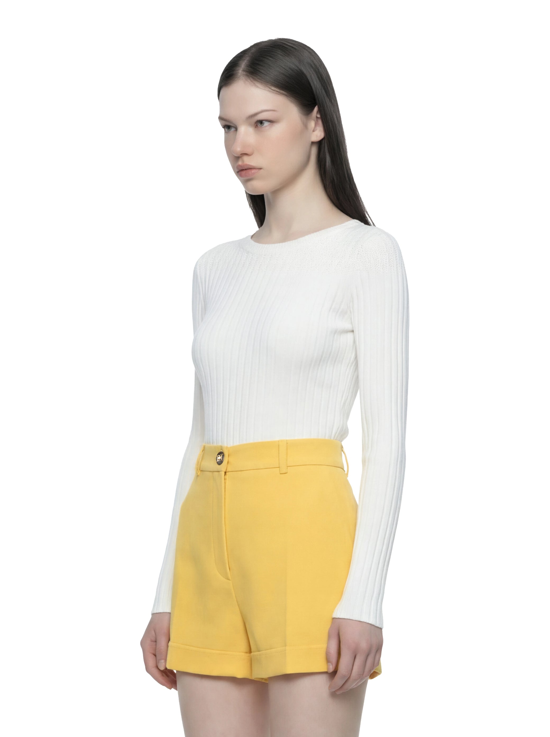 Body in maglia bianco con trasparenze