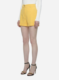 Shorts in crepe leggero giallo