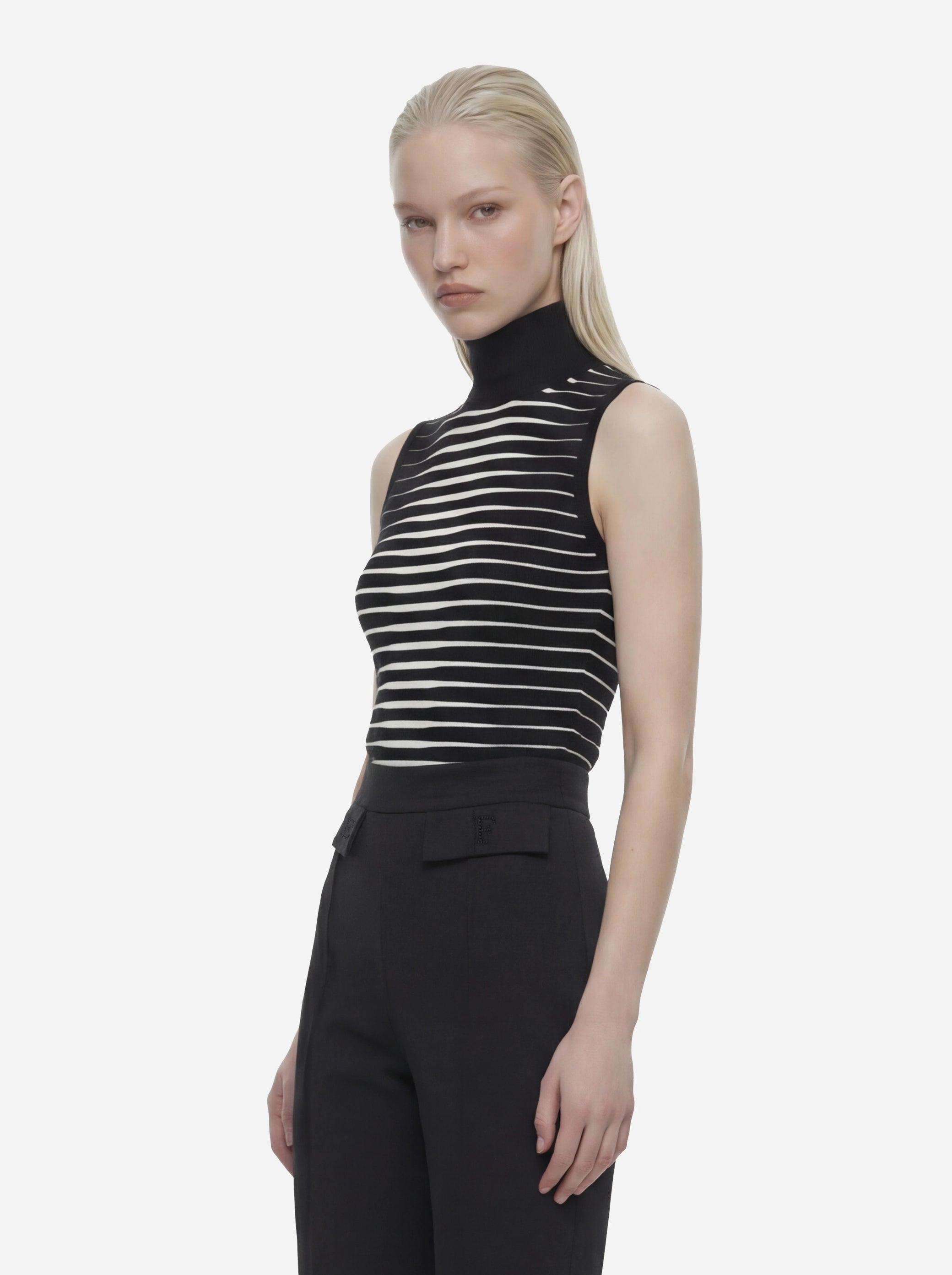 Top in maglia a righe degradé