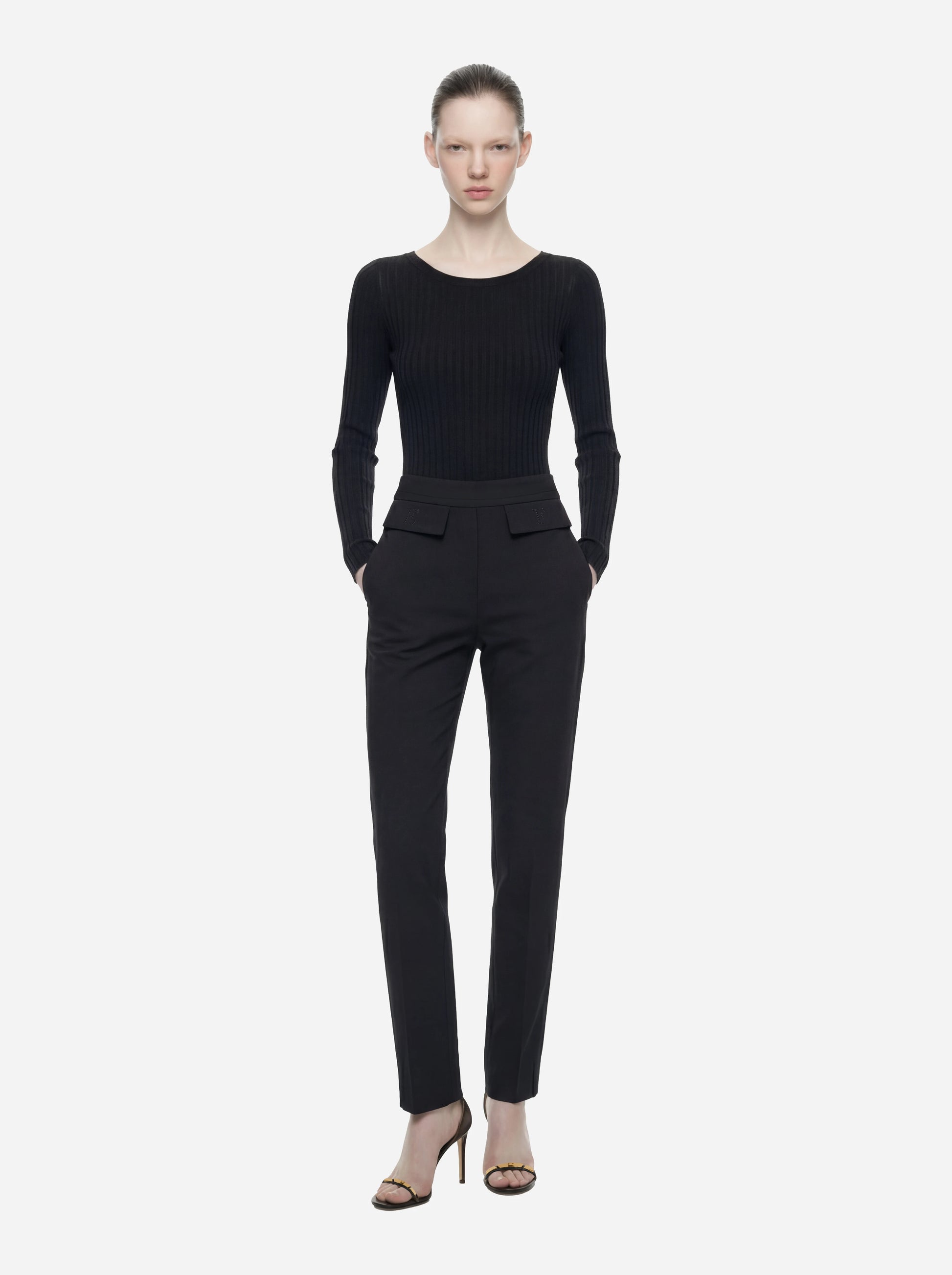 Body in maglia nero con trasparenze