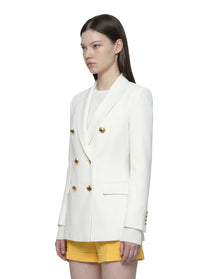 Blazer bianco doppiopetto in gabardina